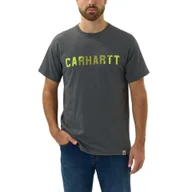 Koszulki męskie - Koszulka męska T-shirt Carhartt Force Midweight Block Logo - miniaturka - grafika 1