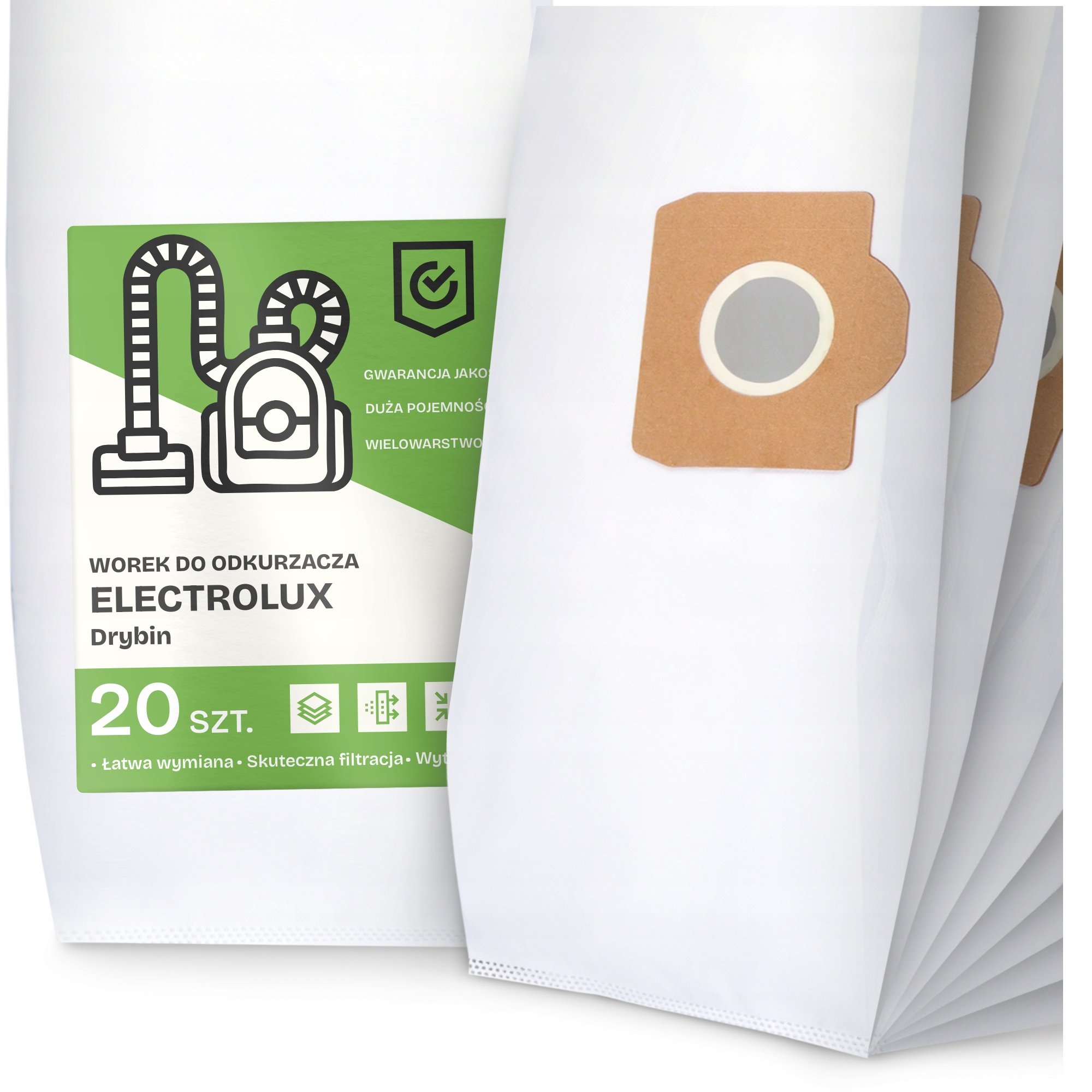 20x Worek do Odkurzacza Electrolux Drybin Syntetyczny Pojemny Odporny Worki