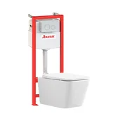 Stelaże i zestawy podtynkowe do WC - Zestaw podtynkowy WC z białym przyciskiem Solar Ravak - miniaturka - grafika 1