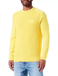 Bluzy męskie - BOSS Kesom bluza męska z dzianiny, Light/Pastel Yellow740, XXL - grafika 1