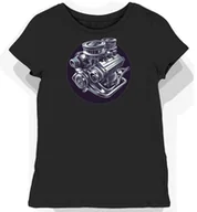 Koszulki i topy damskie - Koszulka damska czarna z Silnikiem V8 w Srebrnym Blasku S - miniaturka - grafika 1
