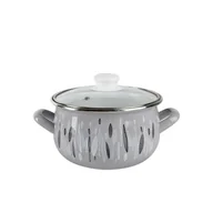 Garnki - Garnek emaliowany pyza AUTUMN szary pokrywka 16 cm 2,2 l - miniaturka - grafika 1
