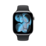 Smartwatch - Apple Watch 11 GPS 46mm z aluminium gwiezdna szarość pasek sportowy S/M Czarny - miniaturka - grafika 1