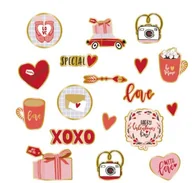 Scrapbooking - Miłosne walentynkowe naklejki mix 18 szt. - miniaturka - grafika 1