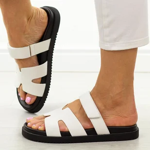 Białe klapki damskie Vinceza 17401 - Klapki i japonki damskie - miniaturka - grafika 1