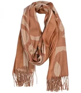 Apaszki i szaliki damskie - Ciepły stylowy szal szalik wzór kwiaty błyszcząca nitka miękki 180x70 cm - miniaturka - grafika 1