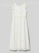 Sukienki i spódniczki dla dziewczynek - Sukienka z haftami i krótkim rękawem - miniaturka - grafika 1