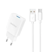 Ładowarki do telefonów - Ładowarka sieciowa Dudao A4EU USB-A 2.1A - biaa + kabel USB-A - USB-C - miniaturka - grafika 1