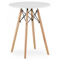 Stoły - Biały okrągły stół w stylu skandynawskim - Emodi 3X - miniaturka - grafika 1