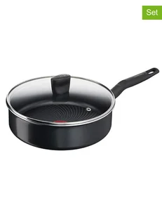 Tefal 2-częściowy zestaw "Easy Cook" w kolorze czarnym - Ø 24 cm - Zestawy garnków i patelni - miniaturka - grafika 1