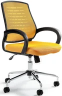 Fotele i krzesła biurowe - Fotel Biurowy AWARD Obrotowy Żółty Siatka Tkanina - miniaturka - grafika 1