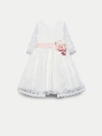 Sukienki i spódniczki dla dziewczynek - Abel & Lula Sukienka elegancka 5041 Écru Regular Fit - miniaturka - grafika 1
