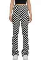 Legginsy - Urban Classics Legginsy damskie Checked Boot Cut Legginsy Black/lightasfalt 5XL, czarny/lekki asfalt, 5XL - miniaturka - grafika 1