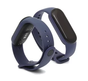 Opaska / Pasek Do Smartbanda Xiaomi Mi Band 5 / 6 / 7 Silikonowa Granatowa - Akcesoria do smartwatchy - miniaturka - grafika 1