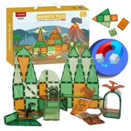 Klocki - Klocki Magnetyczne Konstrukcyjne Magnetic Tiles Kreatywne Dinozaury Dino 62 - miniaturka - grafika 1