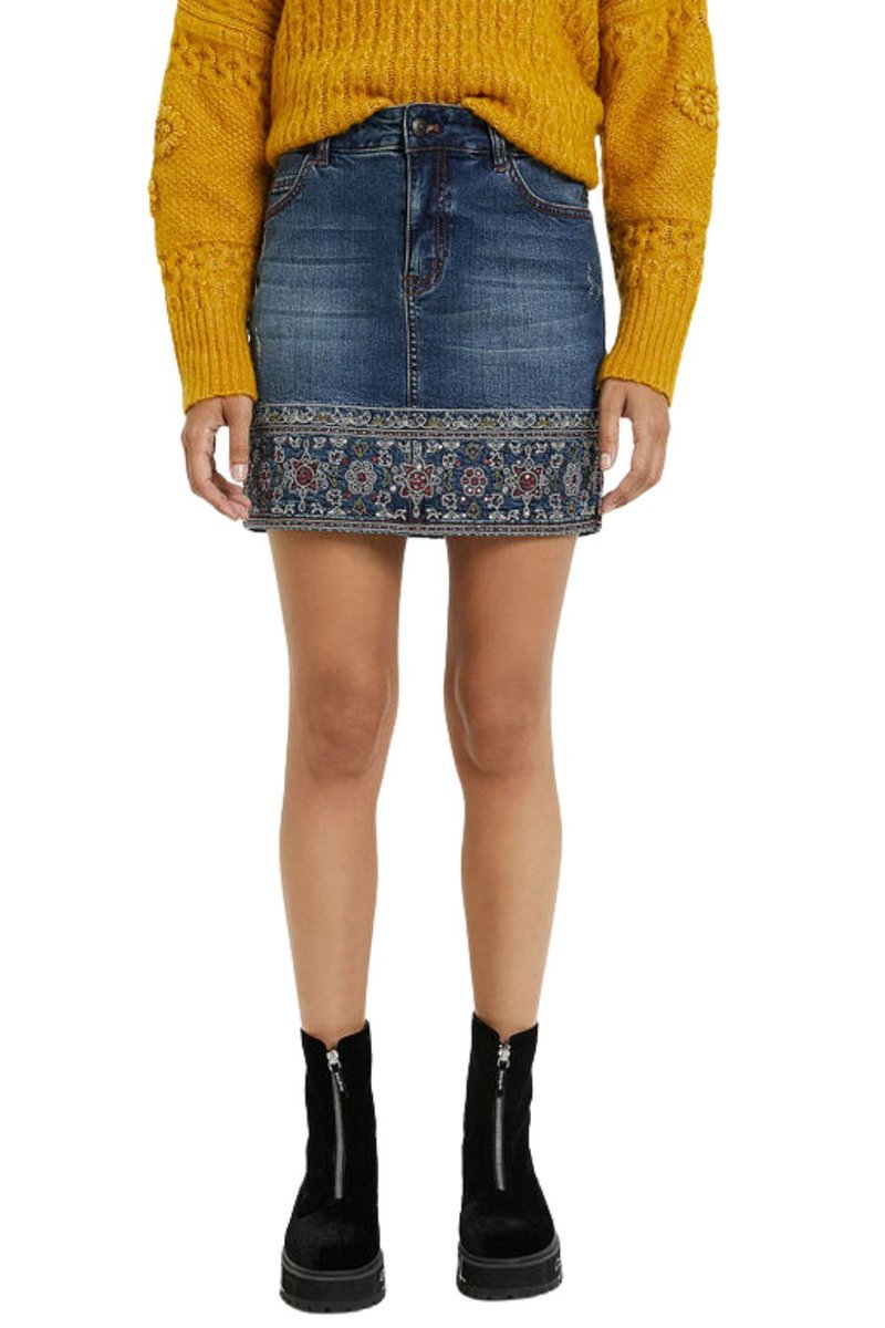 Spódnica damska Desigual Denver jeansowa mini -W36