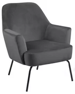 Fotele - Actona Fotel wypoczynkowy Melisa welurowy ciemnoszary AC-N21-213 - miniaturka - grafika 1