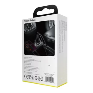 Baseus ładowarka samochodowa 2x USB 45 W 5 A Quick Charge 3.0 Huawei SCP z ekranem LCD szary (CCBX-B0G) - Ładowarki samochodowe - miniaturka - grafika 19