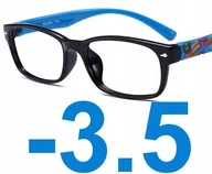 Okulary korekcyjne, oprawki, szkła - Okulary korekcyjne kujonki minusy niebieskie -3.5 - miniaturka - grafika 1