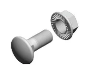 Śruby i nakrętki - Śruba z łbem grzybkowym + nakrętka kołnierzowa ząbkowana komplet SGKFM10x30, do konstrukcji fotowoltaicznych - miniaturka - grafika 1