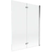 Parawany nawannowe - Mexen Mist parawan nawannowy 2-skrzydłowy prawy 130 x 150 cm, transparent, chrom - 8A9-130-002-01-00-P - miniaturka - grafika 1