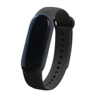 Akcesoria do smartwatchy - Silikonowa Opaska Leather TPU do Xiaomi Mi Band 5 / Mi Band 6 / Mi Band 7 czarny - miniaturka - grafika 1