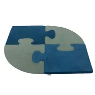 Maty edukacyjne - Kiddymoon Piankowe Puzzle Do Zabawy Velvet Owal Zieleń Lasu-Turkus Laguny 4 Zabawka Mata - miniaturka - grafika 1