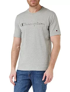 Champion Męski t-shirt Rochester 1919 z logo Crewneck S, szary melanż (Nogm), rozmiar L, Szary nakrapiany (logm), L - Koszulki męskie - miniaturka - grafika 1