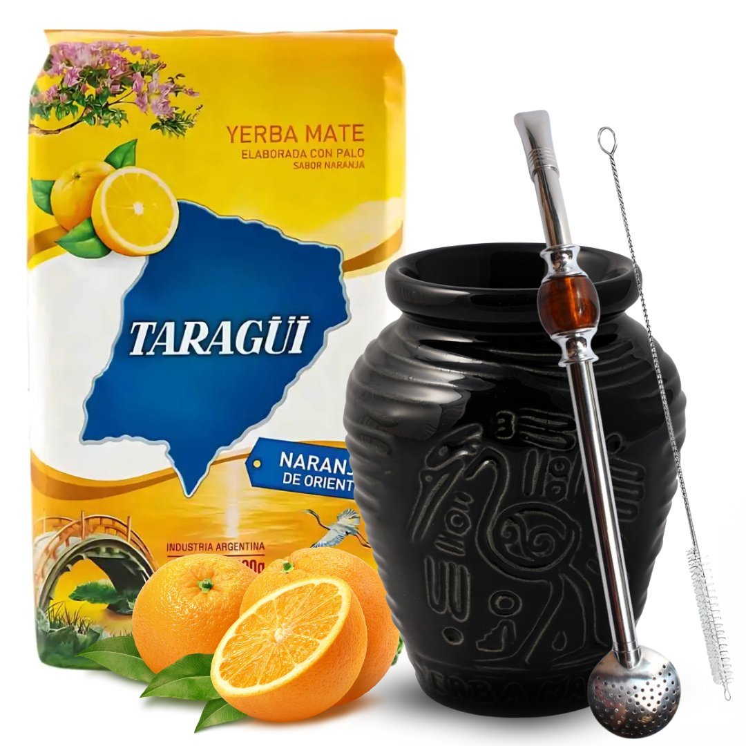 Zestaw Yerba Mate Taragui Naranja (Pomarańczowa) + Matero Bombilla