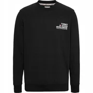 Bluzy męskie - TOMMY HILFIGER BLUZA MĘSKA TJM REG ENTRY GRAPHIC CREW CZARNA r.XL - miniaturka - grafika 1