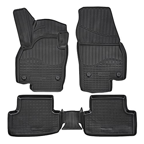 Norm Liners | dywaniki gumowe 3D kompatybilne z T-Cross od 2018 roku, krawędź ok. 4 cm, na każdą pogodę, 4-częściowe, jakość premium