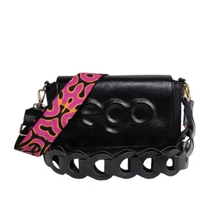 Torebka listonoszka EGO czarna dwustronna - Torebki damskie Torebka listonoszka EGO czarna dwustronna - Torebki damskie - miniaturka - grafika 1