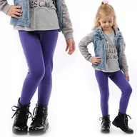 Legginsy - Legginsy dziecięce długie bawełniane klasyczne Fioletowe 146 - miniaturka - grafika 1