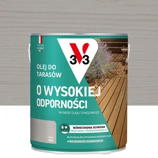 Olej do tarasów Szary mat 2.5 l V33 - Farby i impregnaty do drewna - miniaturka - grafika 1