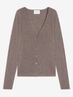 Swetry damskie - Perfect Cashmere Kaszmirowy kardigan "Paige" w kolorze szarobrązowym - miniaturka - grafika 1
