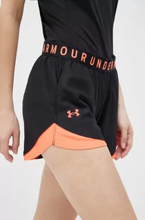 Spodenki damskie - Under Armour szorty treningowe Play Up 3.0 kolor czarny z nadrukiem medium waist - grafika 1