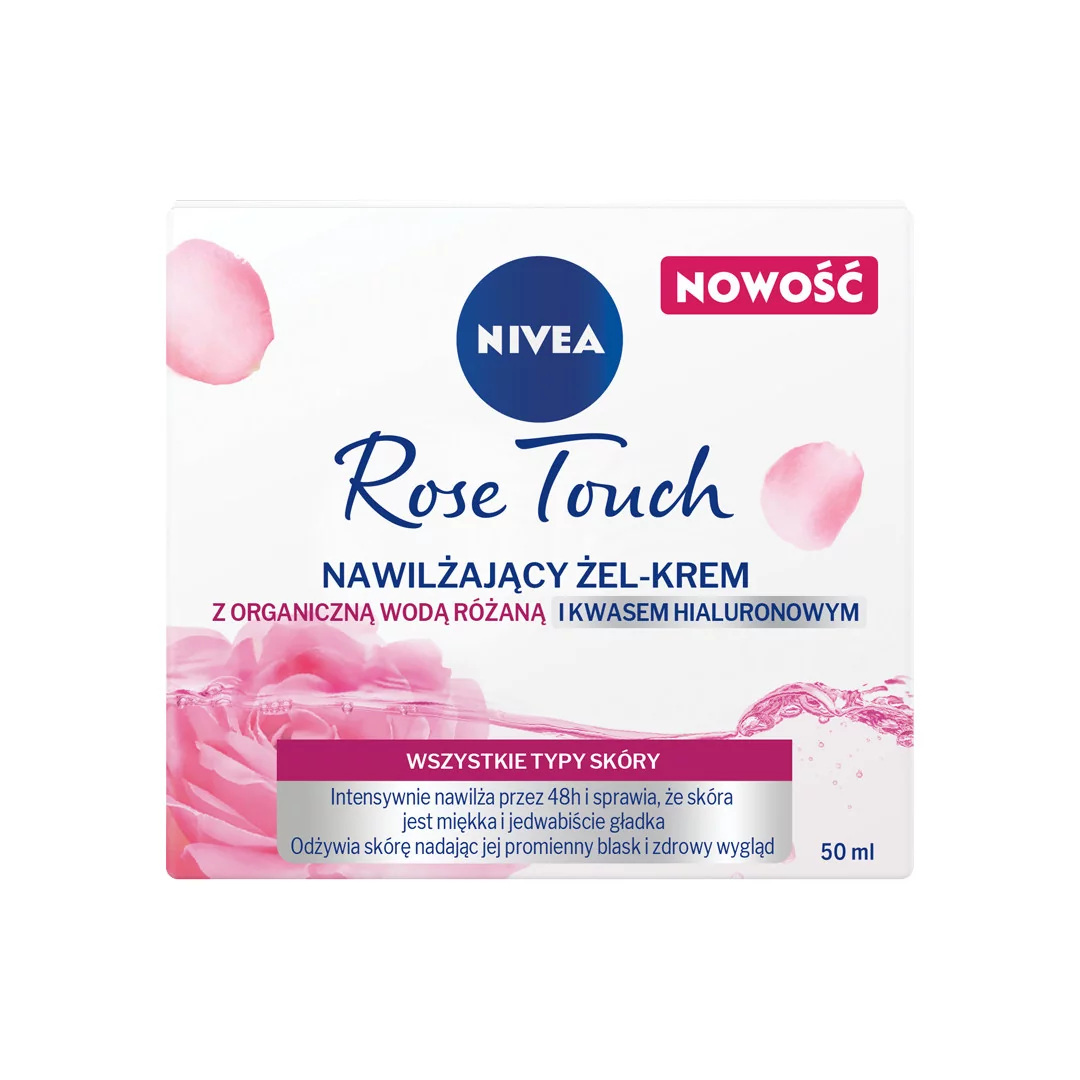 Nivea Rose Touch nawilżający żel-krem z organiczną wodą różaną i kwasem hialuronowym 50ml 93692-uniw