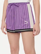 Spodenki damskie - Puma Szorty sportowe T7 For The Fanbase 624345 Fioletowy Regular Fit - miniaturka - grafika 1