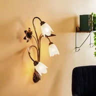 Lampy ścienne - Kinkiet Sonia 3-punktowy, brązowy - miniaturka - grafika 1