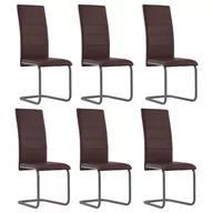 Krzesła - vidaXL Krzesła jadalniane, 6 szt., brązowe, sztuczna skóra - miniaturka - grafika 1