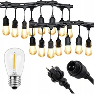 Girlandy - Girlanda Świetlna Ogrodowa Żarówki Łańcuch 15M Lampki 15LED Wodooporna Kule - miniaturka - grafika 1