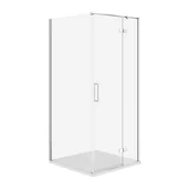 Kabiny prysznicowe - Kabina Prysznicowa Cersanit Jota 80X80X195 kwadratowa prawa transparentny brodzik Tako Slim 4cm Biały Mat  S601-152 - miniaturka - grafika 1