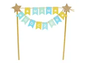 Urodziny dla dorosłych - KARTECZKA NA PIKU TOPPER MAM ROCZEK FLAGIETKI BŁĘKIT - miniaturka - grafika 1