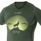Pozostała odzież narciarska - Termoaktywny T-Shirt Brubeck Outdoor Zielony Wilk - miniaturka - grafika 1