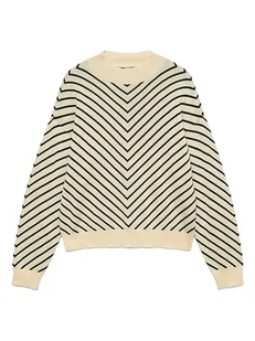 Vero Moda Sweter w kolorze beżowo-czarnym - Swetry damskie - miniaturka - grafika 1