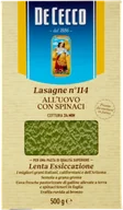 Makaron - De Cecco Lasagne nr 114 - makaron lasagne ze szpinakiem (500 g) - miniaturka - grafika 1