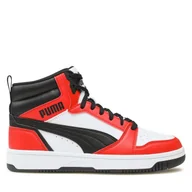 Buty dla chłopców - Sneakersy Puma Rebound V6 Mid Jr 393831 03 Czerwony - miniaturka - grafika 1