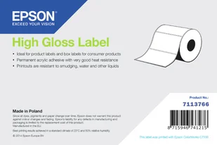 Epson High Gloss Label - Continuous Roll: 102mm x 33m 7113766 - Etykiety do drukarek - miniaturka - grafika 1