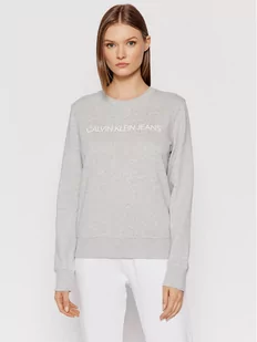 Calvin Klein Jeans Bluza J20J209761 Szary Regular Fit - Bluzy damskie - miniaturka - grafika 1