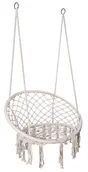 Fotele ogrodowe wiszące - Kremowa huśtawka bocianie gniazdo z frędzlami Briko 4X - miniaturka - grafika 1